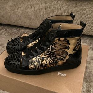 Christian Louboutin Lou Pik Pik Flat Men’s Sneakers, Red Bottoms, Size 43.5